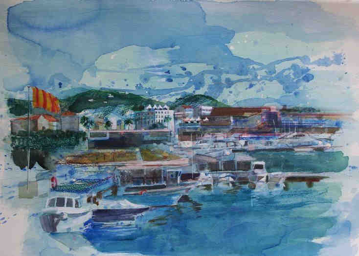 Cannes, port and Suquet  by Linda Nissen Samuels